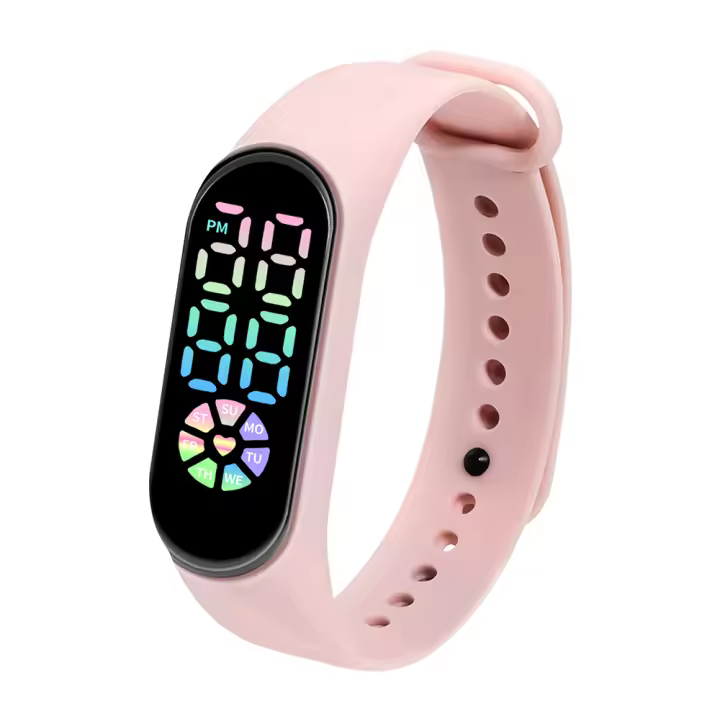 Reloj De Pulsera Deportivo Para Niños Y Niñas Colorido Y Sencillo Pantalla Táctil LED Regalo De Fiestas Estilo Casual - 1