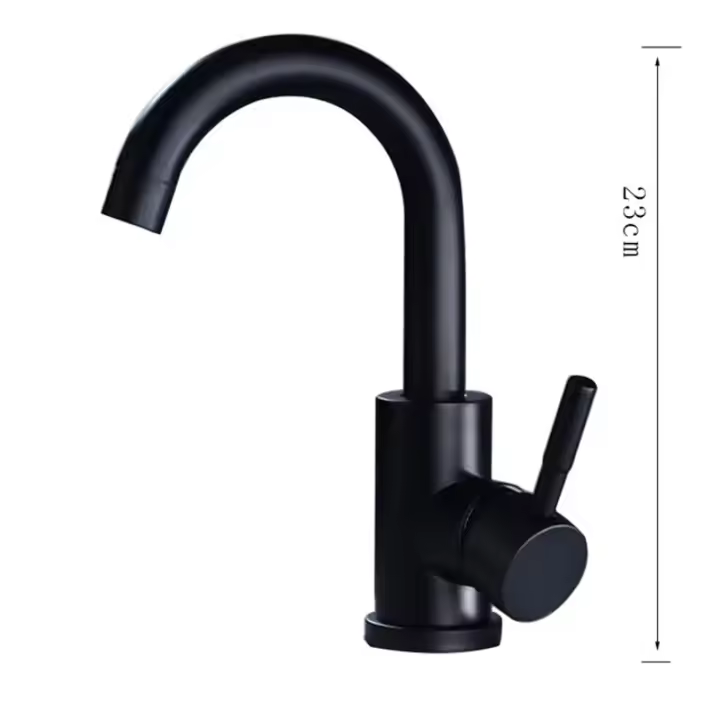 Grifo De Baño De Acero Inoxidable 304 Mezclador De Agua Caliente Y Fría Con Rotación De 360 Grados Monohandle Moderno - 1