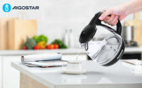 AIGOSTAR Hervidor de Agua Eléctrico - Vidrio de Borosilicato, Iluminación LED, Rápida Ebullición. Protección Contra La Ebullición en Seco. (1L, 2200W) - details 0