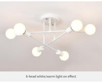 Lámpara De Techo LED Retro Industrial Con 6 Cabezas Material Hierro Trabado Luz Moderna Para Sala De Estar Decoración E27 - details 10