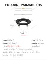 6pcs Foco LED De Techo Con Marco Recubierto De Aluminio GU10 MR16 Luz deSpot Para Fachada Blanco Sin Bombilla Incluida - details 6