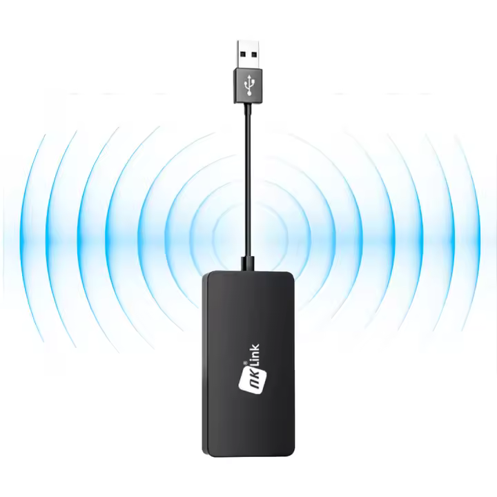 NK Adaptador Apple Car Play / Android Auto Inalámbrico - Bluetooth 5.0, APK Android AutoKit, Plug & Play, Mirrorlink (Compatible con iOS y Android) Imprescindible Unidad Principal Android - 1