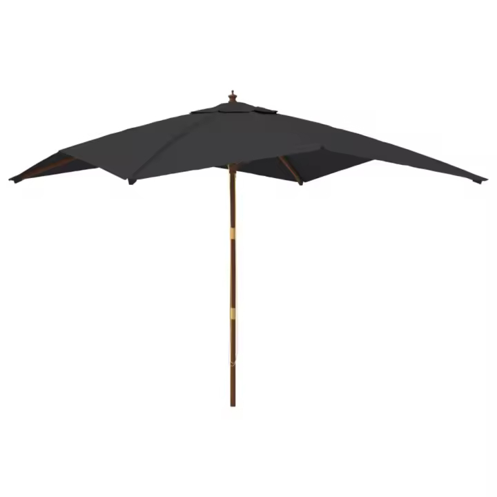 Sombrilla de Jardín con Poste de Madera Negro 300x300x273 cm - 1