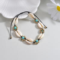 Estilo De Vacaciones De Verano Cadena De Pies De Playa Ajustable Para Mujeres Con Cuentas De Arroz Y Concha Moda Casual - details 2