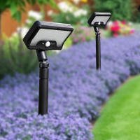 Lámpara De Pared Solar Con 92 LEDs Luz Rotativa De 360° Impermeable Para Jardín Y Camping Con Sensor De Movimiento Y 4 Modos De Iluminación - details 5