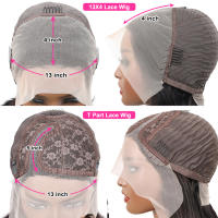 Pelucas De Encaje Frontal Body Wave T Part Bob 13X1 4x1 Remy Brazilian Hair Natural PrePlucked De 180% Densidad Peluca De Cabello Humano Para Modificar Color - details 8