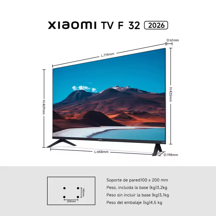 Oficial | Xiaomi TV F 32 2026, Pantalla colorida y brillante con tecnología de cuidado ocular, Elegante acabado metálico con diseño de bisel ultrafino, Sonido rico con Dolby Audio™ y DTS-HD, Fire TV integrada, Fácil control por voz con Alexa - 1