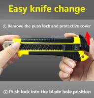 Cuchillo De Utilidad Retráctil De Acero Inoxidable SK5 25mm Pack De 5/10 Con Caja Cortador De Papel Y Cuerda Para Artesanía Y Modelado - details 9