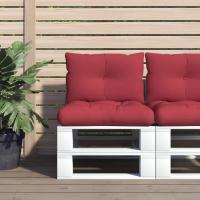 vidaXL Cojines para palets 2 unidades tela estampado de hojas en color Diseño de hojas/Azul/Azul real y más | acolchados duraderos para sofás de jardín terraza exterior - details 6