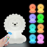 Búho Noche de Luz LED Sensor Táctile de Control Remoto 9 Colores Temporizador Regulable Recargable de Silicona Lámpara de Noche para Los Niños Of The Baby Gift - details 23