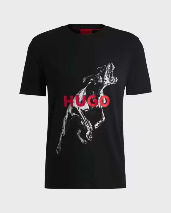 HUGO 50530607 DEYLADEC Camisetas Manga corta Hombre Negro - 1