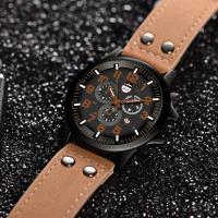Reloj De Hombre Moda Cuarzo Correa De Cuero Militar Calendario Reloj De Pulsera Casual Marcadores Numerales Arábigos Acero Inoxidable - details 6