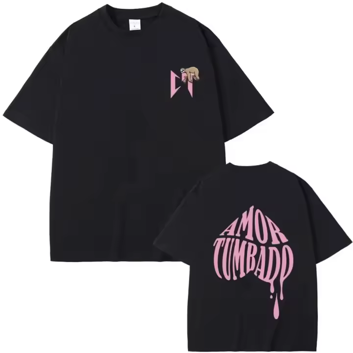 Camiseta Hip Hop Oversize Para Hombre Y Mujer Con Estampado De Sloth En Rosa Pink De Natanael Cano Moda Casual Transversal - 1