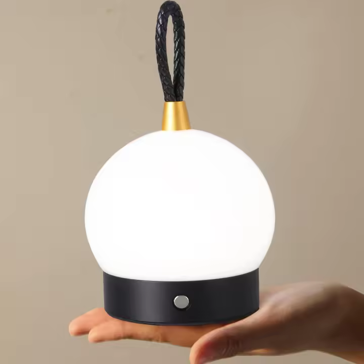 Linterna LED para acampar, recargable, portátil, inalámbrica, de primera calidad, de intensidad continua, luz de día, perfecta como lámpara de mesa, linterna colgante, color negro - 1