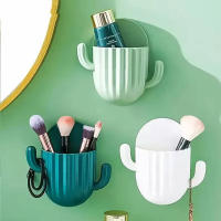 Porta-Pinceles De Cactus Lindo Soporte Para Cuchillas Autoadhesivo Organizador De Artículos De Baño Y Cocina Para Almacenamiento De Cepillos De Dientes - details 0