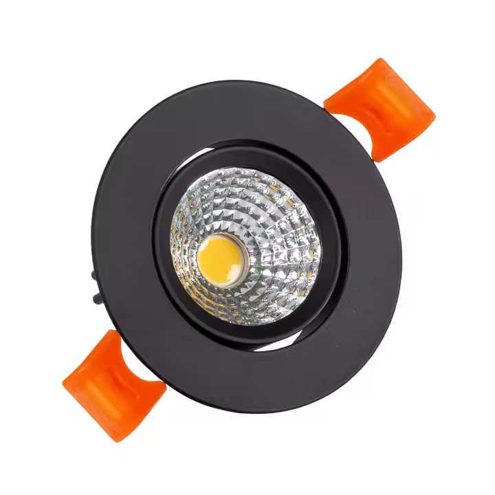Ledkia Foco Downlight LED 3W COB Direccionable Circular Negro Corte Ø55 mm CRI92 Expert Color No Flicker - 1