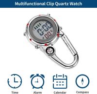 Mosquetón Reloj Clip en mosquetón Reloj de tiempo multicuional Reloj digital luminous Sphere with Brújula para médicos - details 0