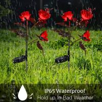 Lámpara Solar LED De 3 Cabezas Para Jardín Decoración Romántica De Rosas Para Cementerio Y Yarda Instalación Auto-Contenida Fuente De Energía Solar Protección IP65 Material ABS Estilo Art Decó - details 3