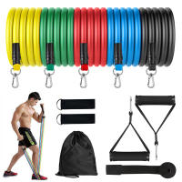 Set De 11 Pzas De Bandas De Resistencia TPE Con Anclaje De Puerta Manijas Y Correa Para Entrenamiento Elasticidad Adecuado Para Piernas Cintura Y Muslos - details 0