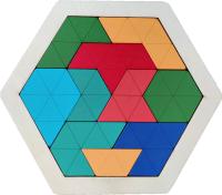 Juego De Rompecabezas Hexagonal Alien Tangram Bloque De Puzzle Clásico Para Niños Juguetes Educativos De Madera Unisex - details 22