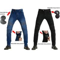 Jeans De Motociclista Para Hombre Con Bordado Y Protección De Rodilla Pantalones Motocross Con Cinturón Equipamiento Protector - details 1