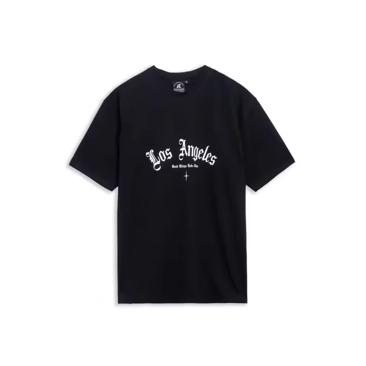 Camiseta Area Zero Negra Los Angeles Oversized Tee - 1