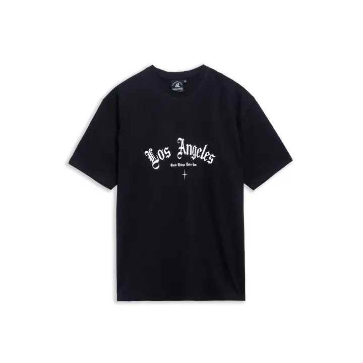 Camiseta Area Zero Negra Los Angeles Oversized Tee - 1