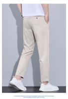 Pantalones Casuales Para Hombre De Verano Largo Hasta El Tobillo Ajustados Color Sólido Moda Fitted Cierre Elástico Talla 28-38 - details 12