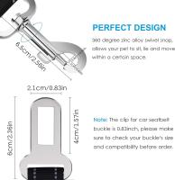 Cinturón de Seguridad de Coche para Perros Gato, 2PCs Arnés del Cinturón de Nylon Ajustable Universal - details 1