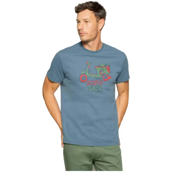 Camiseta de Manga Corta Scotta Moto para hombre en color azul - 1