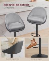 Taburete de Bar, Juego de 2, Regulable en Altura, Giratorio 360°, Silla de Cocina con Respaldo, Base de Acero, Reposapiés, para Mostrador y Comedor - details 9