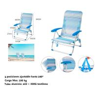 Silla plegable de playa con Cojin estructura de aluminio y tejido Textileno, transpirable y fresco - Maxia Market - details 3