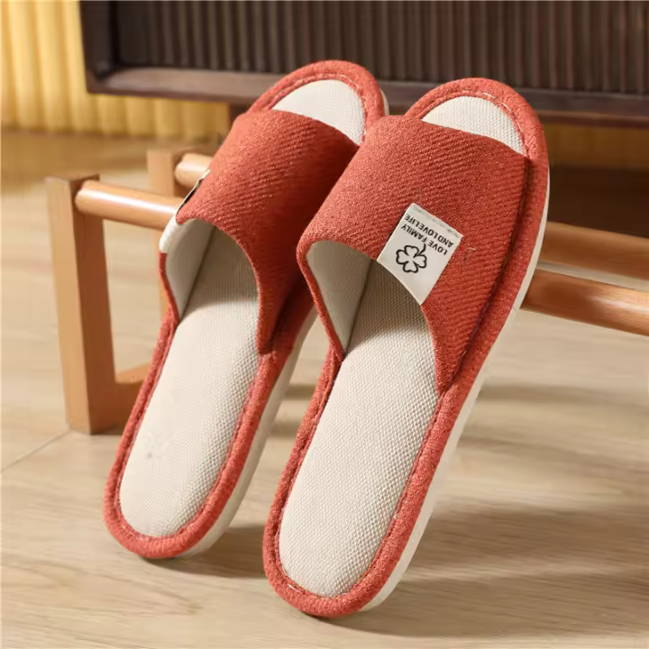NOVEDAD DE VERANO 2024, zapatillas de lino para hombre, hogar, interior, antideslizantes, zapatillas de algodón y lino de cuatro estaciones para mujer, silenciosas - 1