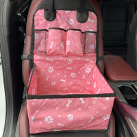 Asiento De Coche Para Perros Con Almacenamiento Y Bolsillos Resistente Al Rasguño Y Duradero Soporte Para Pequeños Y Medianos Perros Accesorios De Viaje Para Coche - details 0