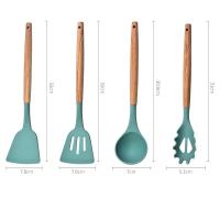 Set De 12 Utensilios De Cocina De Silicona Con Mango De Madera Y Cesta De Almacenamiento Resistente a Altas Temperaturas Y Antideslizante Incluye Espátula Y Cuchara - details 3