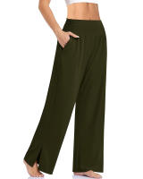 Pantalones De Yoga Para Mujer High Waist Leggings Anchos Casuales Verano Fitness Ejercicio Correr Jogging Deportivos Flares - details 0