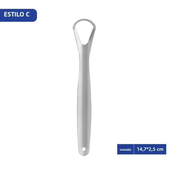 Limpieza Oral Limpieza De Lengua Con Escobilla De Acero Inoxidable Herramienta De Higiene Bucal Tipo Abierto Para Limpiar La Lengua - 1