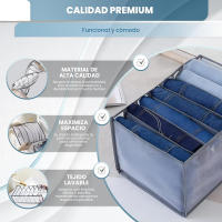 Set de 3 piezas Organizador Armario Ropa- [36X25X20]cm- con 5 Compartimentos para Ahorrar Espacio- Cajas Organizadoras para Pantalones, Camisetas, Toallas- Caja Organizadora Ropa con Separadores Flexible - details 2