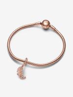 Pandora - Charm Colgante de Pluma flotante Curve-Baño de Oro Rosa de 14 K - details 0