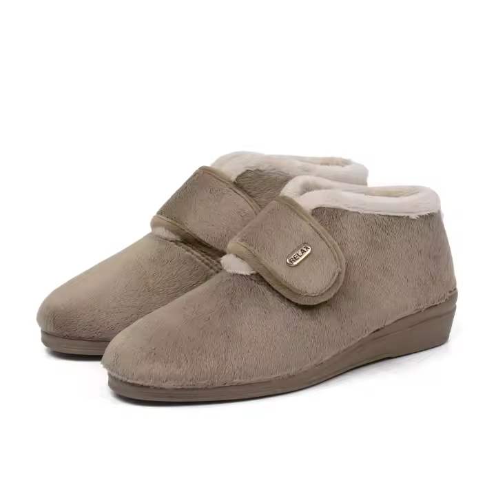 Botines Casa Mujer Invierno, Zapatillas Casa Cómodas, Botas Paño Cuña, Suela Caucho Talla 35-41 MADE IN SPAIN - 1
