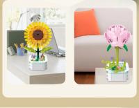 Juego De Bloques De Construcción De Bouquet De Flores Simulación ( Girasol Rosa Tulipán) Juguete Para Mujeres Decoración De Escritorio Romántica Regalos Para Niñas - details 9