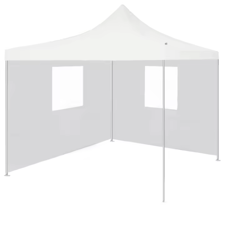 vidaXL Carpa plegable profesional con 2 paredes acero blanco 2x2 m - 1