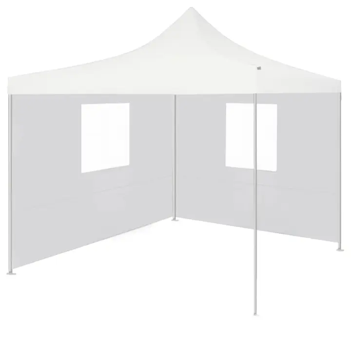 vidaXL Carpa plegable profesional con 2 paredes acero blanco 2x2 m - 1