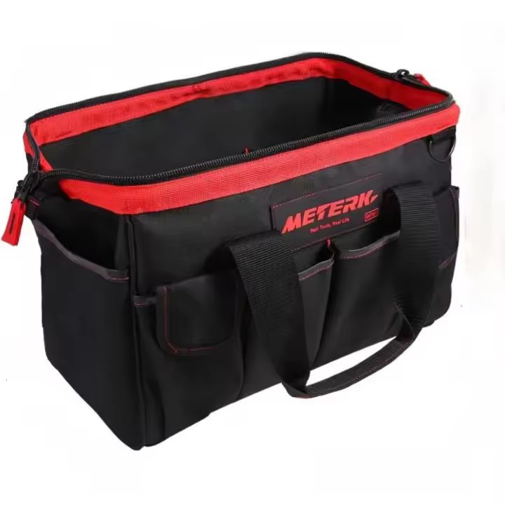 METERK Bolsa de herramientas Kit de almacenamiento de herramientas de 16 pulgadas Kit eléctrico de 7 bolsillos con hombro ajustable  Correa - 1