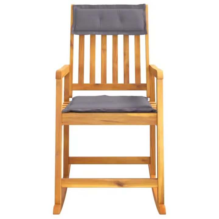 vidaXL Silla mecedora con cojines madera maciza de acacia - 1