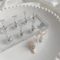 Soporte De Práctica Para Arte De Uñas En Aleación De Metal Magnético Dorado Y Plateado Set De Base De Doble Fila Herramienta De Manicura Accesorios De Uñas Para Salon - details 3