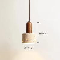 Meimon Lámpara colgante de piedra y madera con bombilla LED incluida. Luz fría, neutra o cálida. Ideal para comedor, cocina o salón. Diseño natural y elegante.  Lámpara de comedor o lámpara de araña - details 11