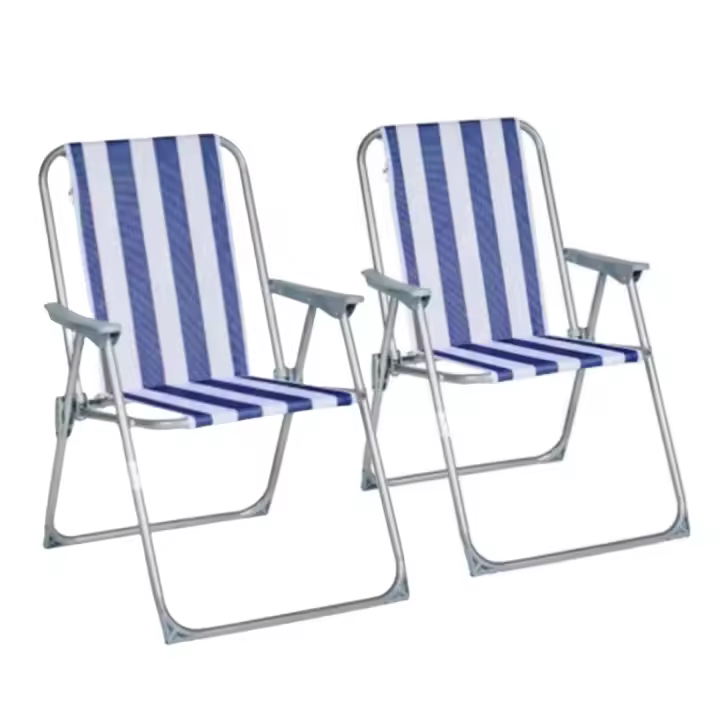 STARLEY-Pack de 2 Sillas de Playa Plegables con Reposabrazo,Sillas de playa piscina camping 55x56x80cm - 1