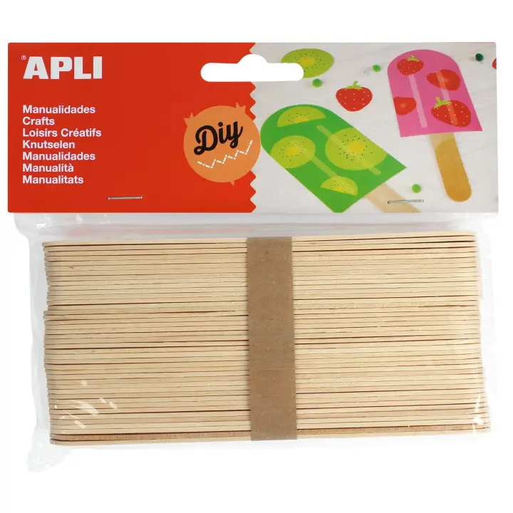 Apli Palos polo jumbo de madera natural 40 u. - 1
