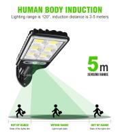 Lámpara Solar LED Exterior Impermeable Con Sensor De Movimiento 30/72COB Para Jardín Terraza Puerta De Garage Y Calle - details 2
